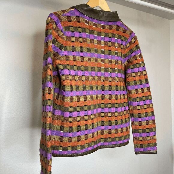 SIGRID OLSEN Vintage Halloween Retro Funky Jacquard Cardigan XS - Picture 4 of 7